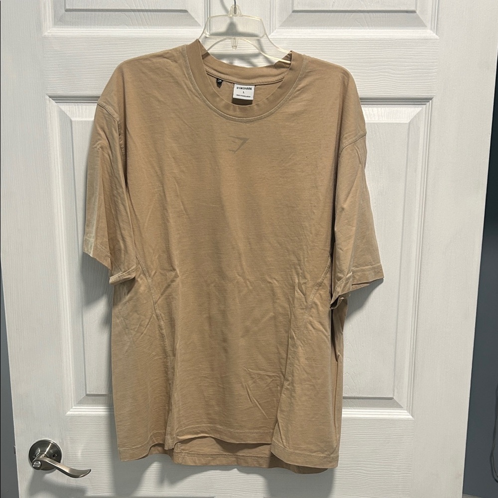Gym Shark Men's Tan T-Shirt